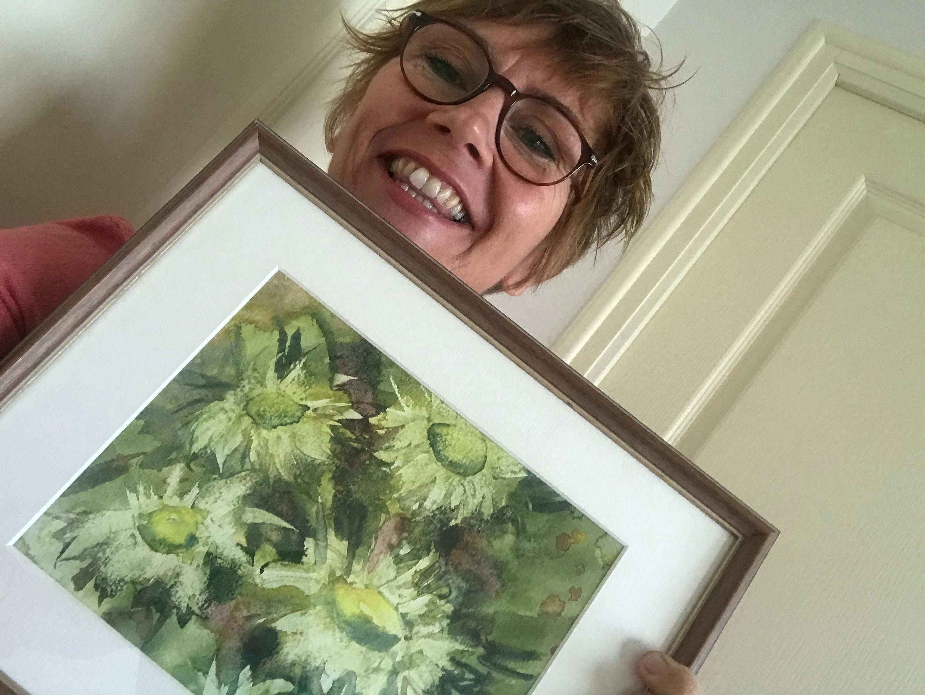 Aquarelle Peinture Originale Impression Marguerite Fleurs