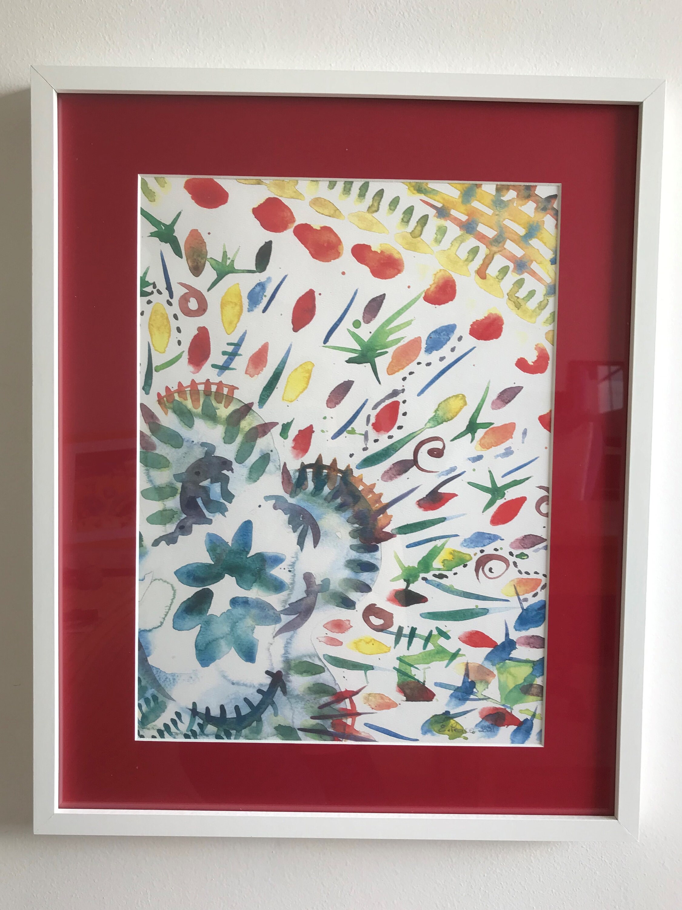 Aquarelle Abstrait Impression Originale Coloré