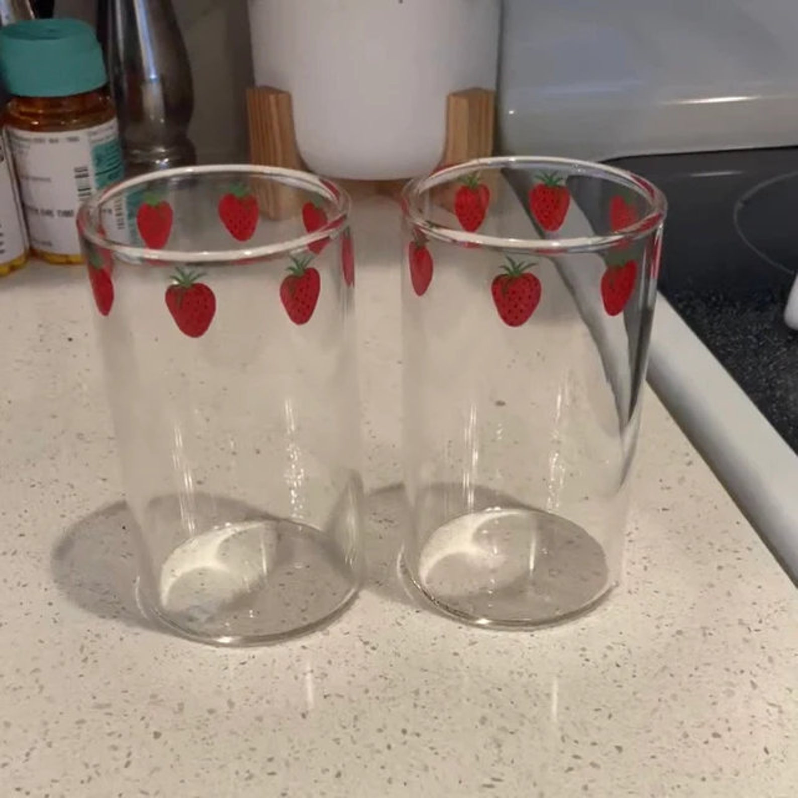 2 Cups Cute Strawberry Nana Glasses Comes With 2 Straws Etsy