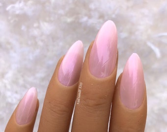 Blossom Pink False Nails, Press On Nails, Square,Oval, Almond, Ballerina, Long, Short, Medium Custom Nails