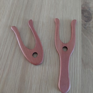 Forchetta per tessere / forchetta per lavorare a maglia / forchetta per intrecciare / Lucet per realizzare corde in legno di pero con o senza manico, spessore 5 mm, strumento per tessere, pero
