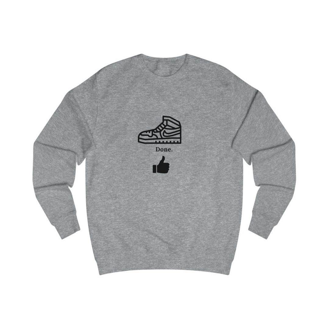 Men's street fashion urban wear sneaker lover long sleeve crewneck gray