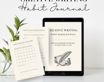 Creatief schrijven Habit Maker-dagboek – 31 dagelijkse prompts + reflectiepagina's | Afdrukbare en GoodNotes-pdf