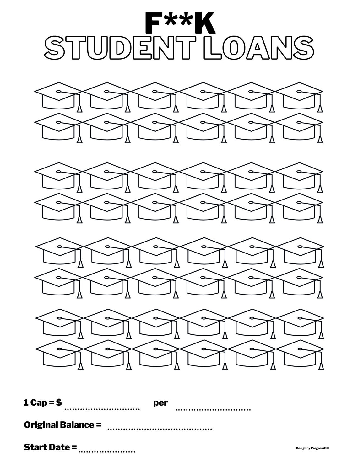 FK Debt-Debt Payoff Progress Tracker-Printable Coloring | Etsy