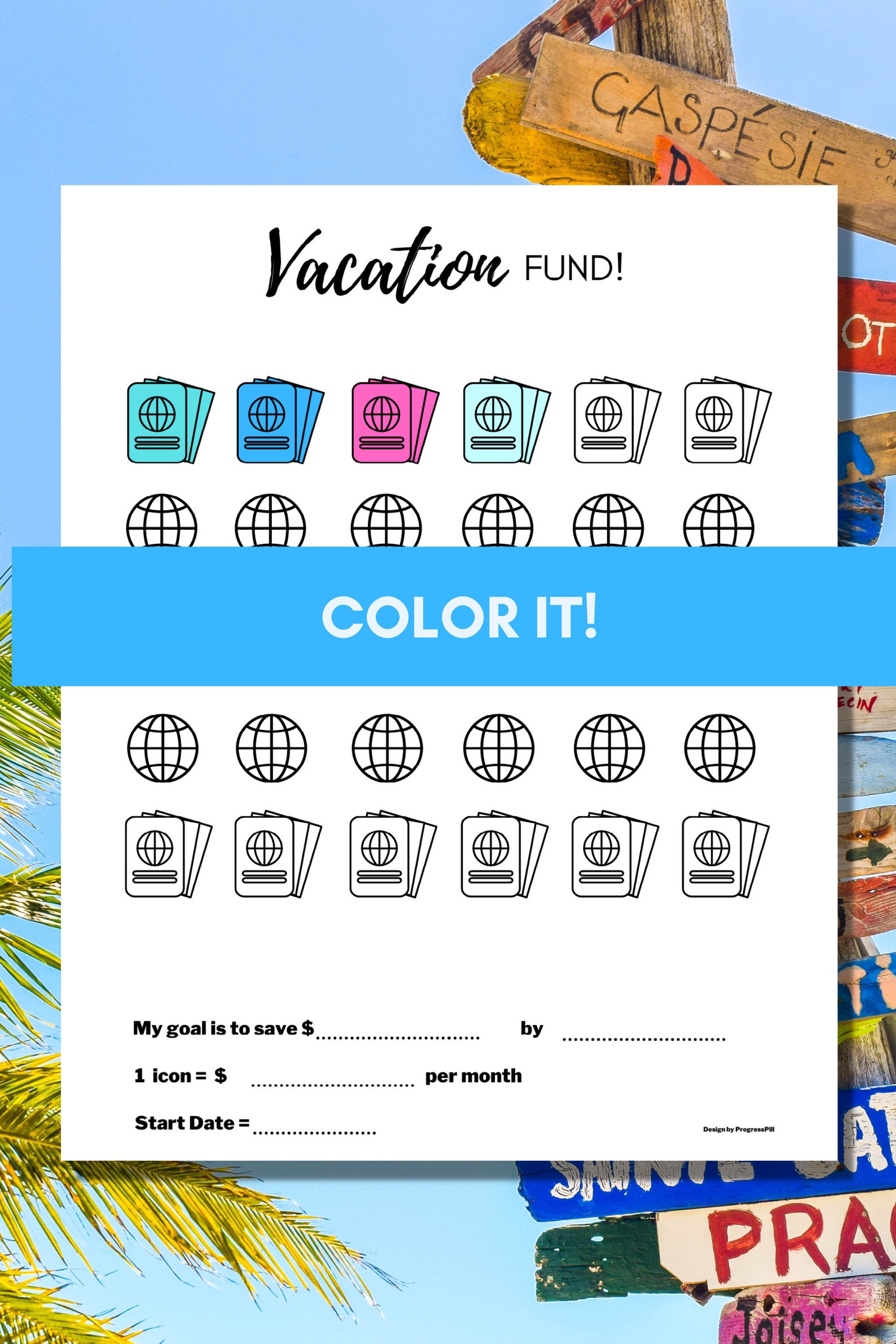 Vacation Fund Tracker Printable Fillable Instant Down - vrogue.co