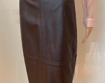 Dark Chocolate leather skirt by Jigsaw