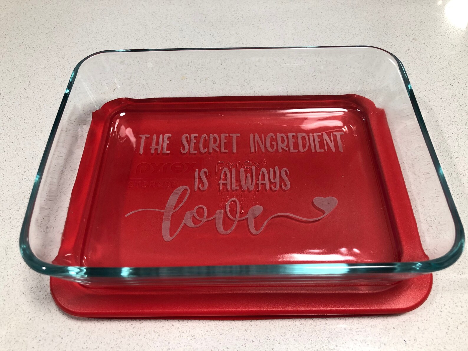 Etched Glass 22x33 Baking Dish with Lid Etsy