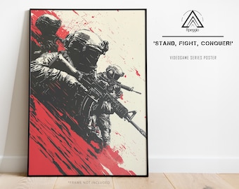 Tactical Soldier Poster, Military Action Wall Art