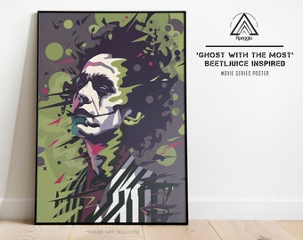 Beetlejuice Wall Art, Movie Poster, Contemporary Print, Halloween Print, Minimalistic Wall Art, Home Decor, Gothic Wall Art, Abstract Poster