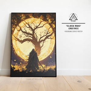 Elden Ring Wandkunst, Erdtree Poster, Minimalistische Videospiel Dekoration, Giclée Druck