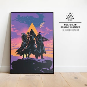 Epische Sci-Fi Wandkunst, futuristische Helden Poster, Gamer Raum Dekor, Videospiel inspiriertes Geschenk, Gaming Poster