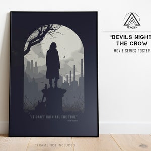 The Crow Poster, Movie Quote Poster, The Crow Wall Art, Devils Night, The Crow Remake, Eric Draven, Silhouette Style, Vector Art