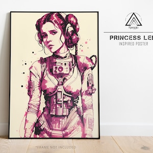 Sci-Fi Princess Poster Print, Sci-Fi Fantasy Wall Decor, Space Art