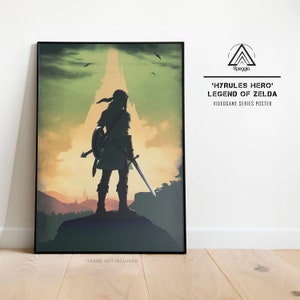 Hyrules Hero, Legend of Zelda Poster Print, Tears of the Kingdom, Link Poster Print, Zelda Poster, BOTW