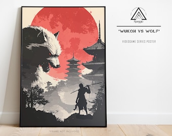 Wukong Wall Art, Black Myth Wukong Inspired Poster, Elden Ring, Dark Souls