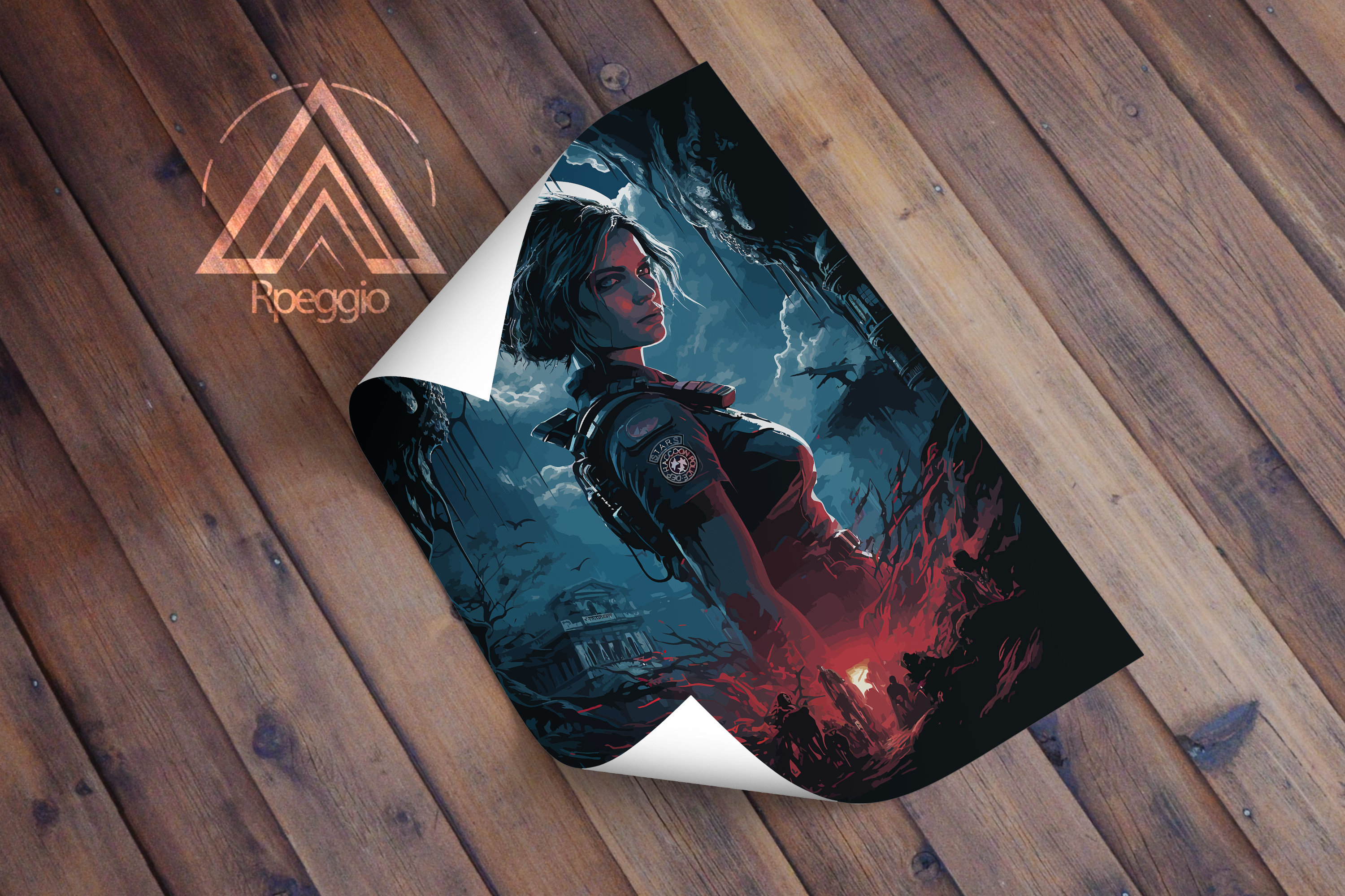 Resident Evil Poster Wall Decor Fan Art Prints Video Game Jill Etsy