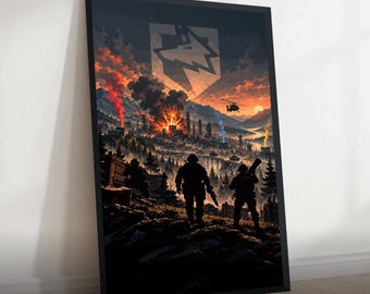 WarDogs Poster – Build Fight Conquer, Military Gaming Wall Art, Tactical Soldier Poster, Battlefield Combat Print, Gamer Gift