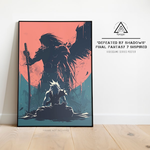 Final Fantasy 7 Inspired Vector Poster Wall Art Print, Cloud, Sephiroth, FF7, Final Fantasy Remake Rebirth