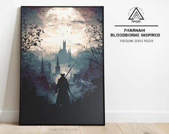 Bloodborne Inspired Art Print: Gothic Victorian Cityscape Gamer Poster