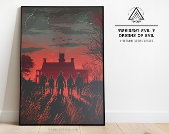 Resident Evil Origins of Evil Poster, Spencer Mansion Horror Art