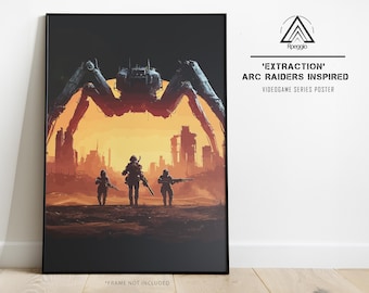 Videogame Poster, ARC Raiders Inspired Poster Wall Art, Gifts for Him, PlayStation, Xbox, Gamer Gift Idea, SciFi Wall Art, Videogame Art