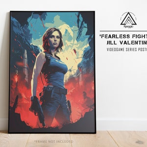 Jill Valentine Poster, Resident Evil Wall Art, Resident Evil Fan Art, Wall Decor, Print