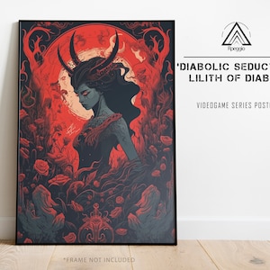Diablo Wall Art, Lilith Poster, Diablo 4 Inspired Wall Art, Videogame Fan Art