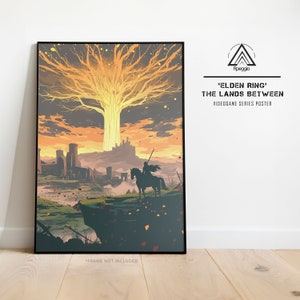Elden Ring Wall Art, The Lands Between Poster, Decorazione minimalista per videogiochi, Decorazione murale, Stampa giclée