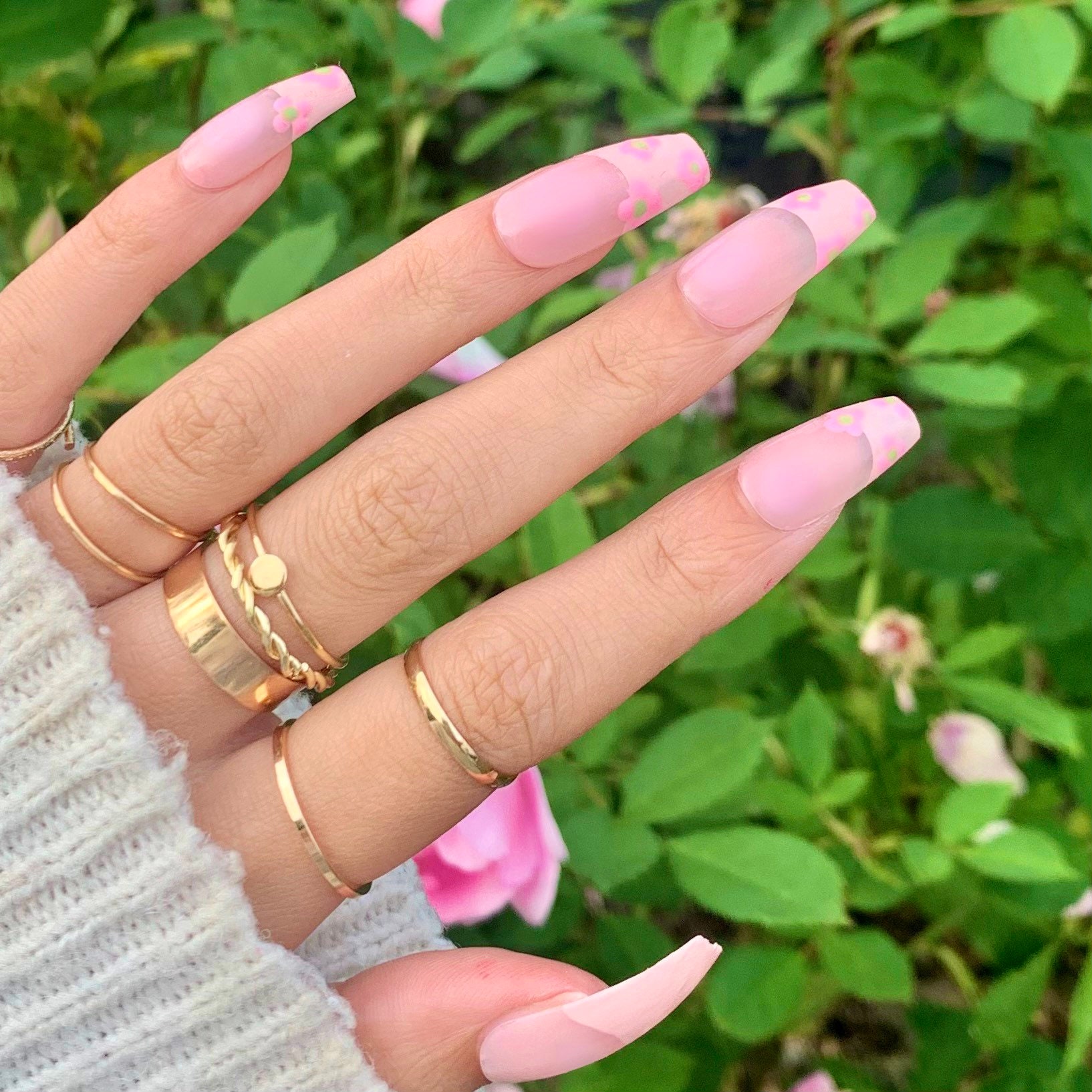 Pink French Tip Y2k Nails Etsy