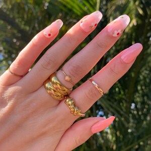 pink almond flower nails
