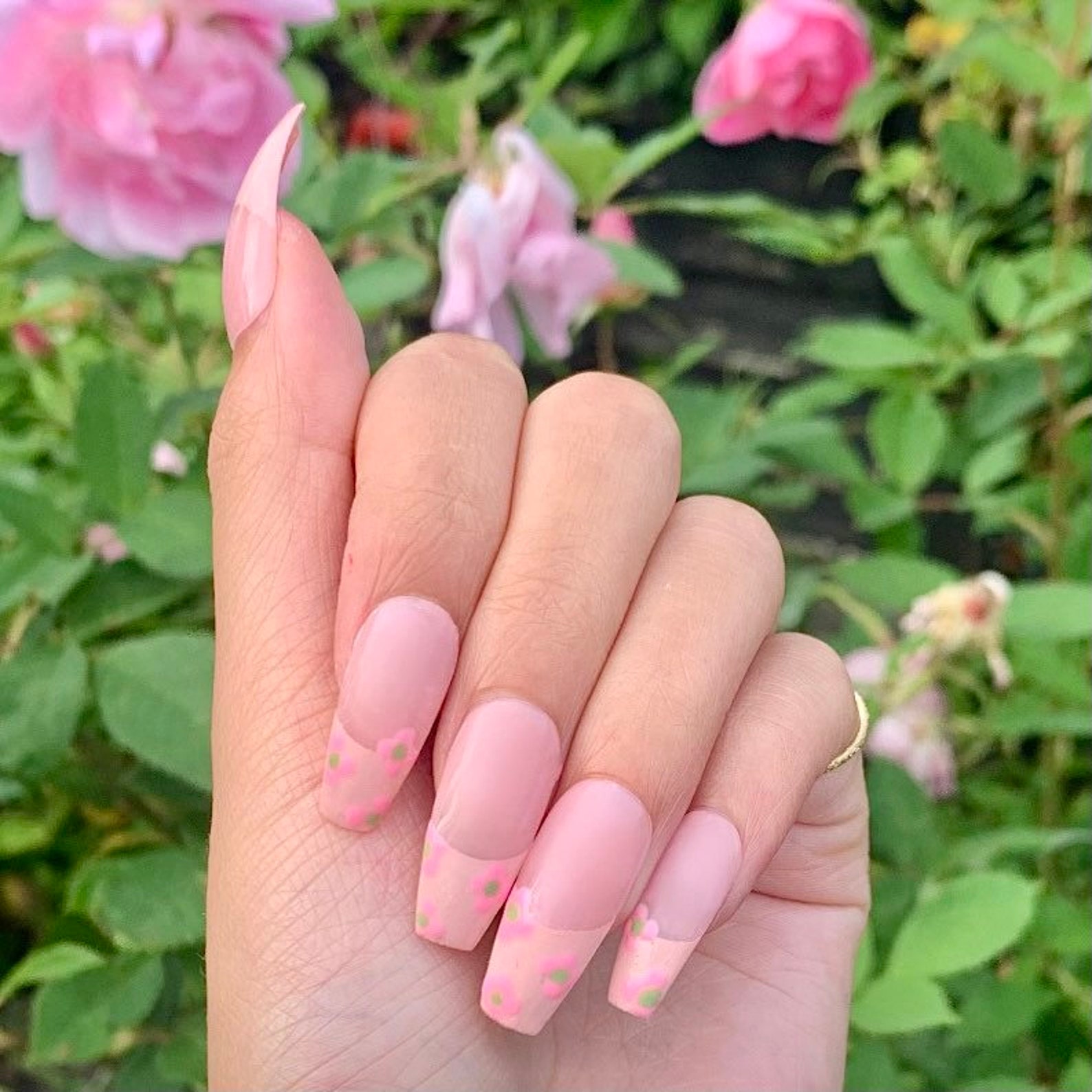 Pink French Tip Y2k Nails | Etsy
