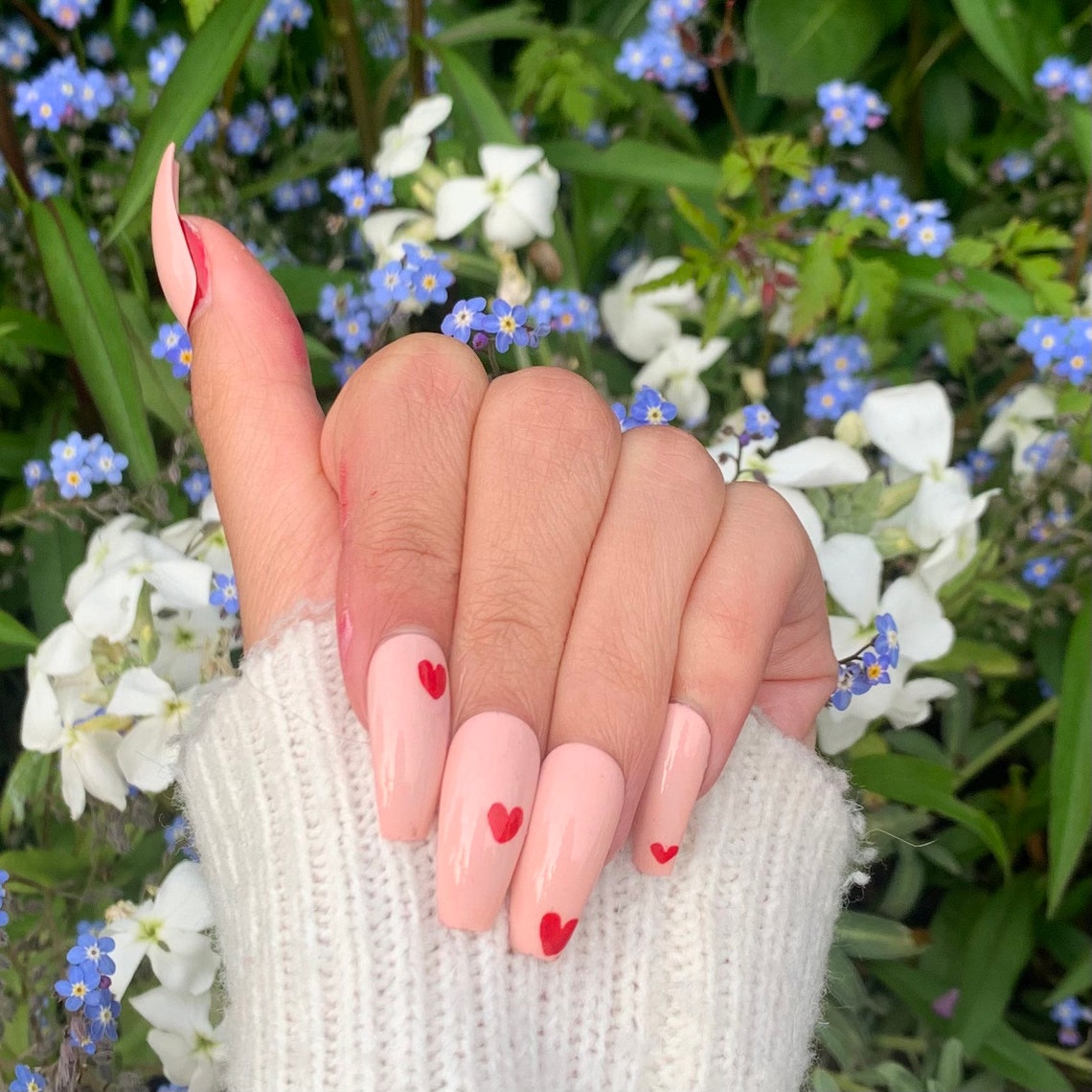 Y2k pink press on nails Etsy