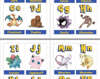 Pokemon abc's  Pokemon, Abc flashcards, Pokemon names