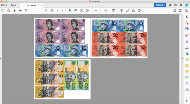 Printable Australian Play Money - Etsy Australia