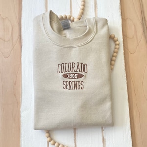 Colorado Springs BDG Urban Inspired Crewneck Sweatshirt; Colorado Springs; embroidery; embroidered crewneck; Colorado
