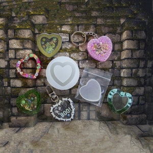 Heavy Duty Mold, Make Your Own Heart Shaker, Heart Shaker Mold, DIY Gift, UV Resin Mold, Personalized Necklace, Resin Molds, Resin Keychain