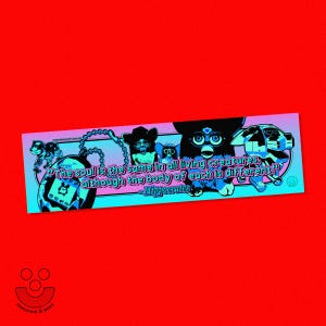 May include: A blue and pink sticker with a quote from Hippocrates about the soul and body. The sticker features a cartoon image of a Furby and other cartoon creatures.