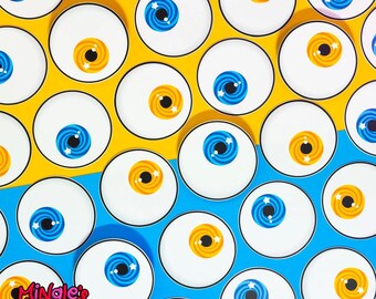 Mingle Eyes 3" Round Vinyl Stickers · Funky eyeball stickers to add personality to all your stuff! design by Mingle's House