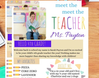 Meet The Teacher Template, Editable Back To School Template (Canva, PDF)