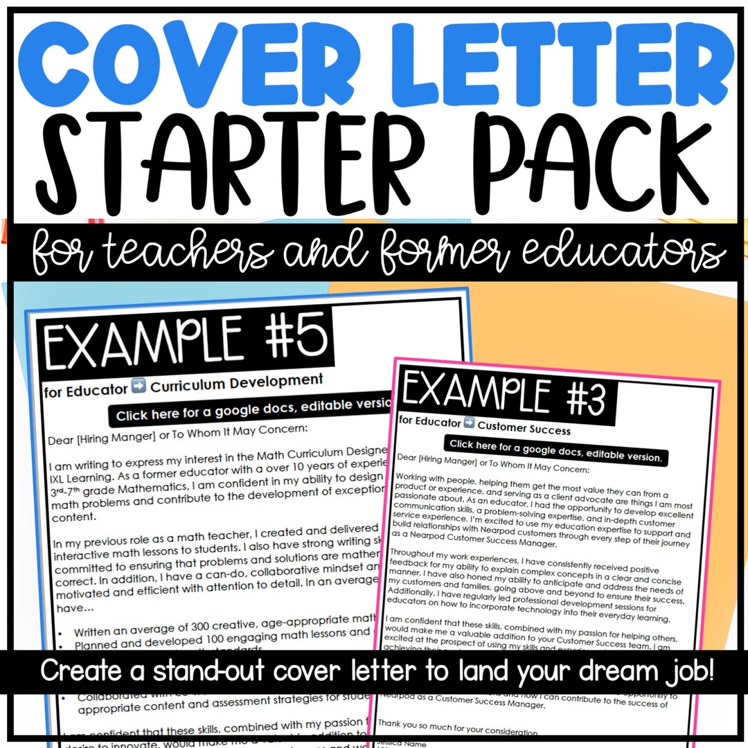 transitioning teacher cover letter example