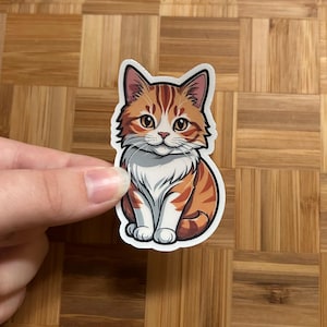 Orange tabby cat sticker | Orange cat sticker | Red tabby sticker | Ginger cat | Cat lover gift | Matte vinyl sticker | Waterproof sticker