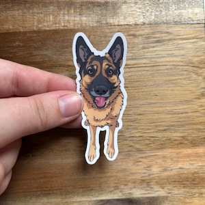 Schäferhund Aufkleber | Geschenk für Schäferhund Liebhaber | Hundeaufkleber | Matter Vinyl Aufkleber | Wasserfester Aufkleber | Gestanzter Aufkleber