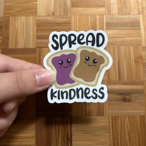 PBJ Sticker | Food Sticker | Peanut butter and jelly | Sandwich sticker | Spread kindness | Pun sticker | Funny sticker | Waterproof sticker