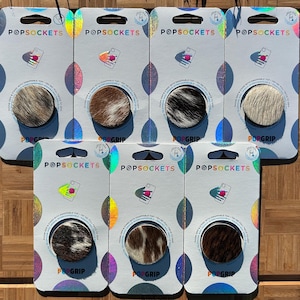 Cowhide PopSocket: Genuine Leather Phone Grip