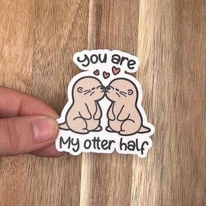 Ottersticker | Cadeau voor otterliefhebber | Sticker paar | Leuke ottersticker | Matte vinylsticker | Waterdichte sticker | Gestanste sticker