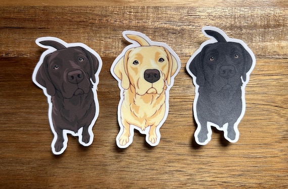 Labrador Sticker: Chocolate, Black, Yellow Lab - Waterproof Matte Vinyl