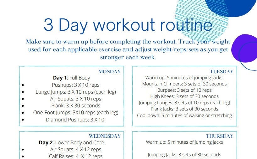 Bodyweight Blitz: A Three-Day Plan for Strength and Cardio
