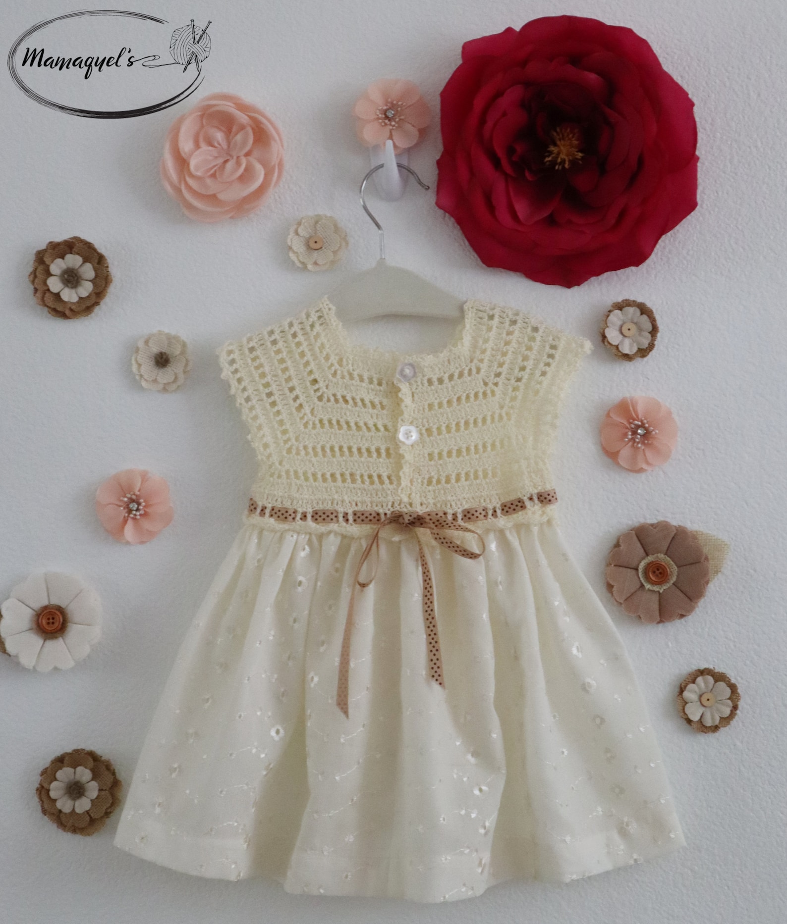 Cream and White Baby Dress Etsy UK