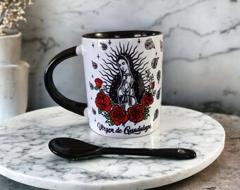 Taza Virgen de Guadalupe: Taza de Café de Cerámica de Nuestra Señora de Guadalupe (325 ml)