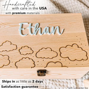 Personalized baby keepsake box boy, clouds baby shower, angel baby keepsake box, baby memory box,baby loss keepsake memorial box miscarriage